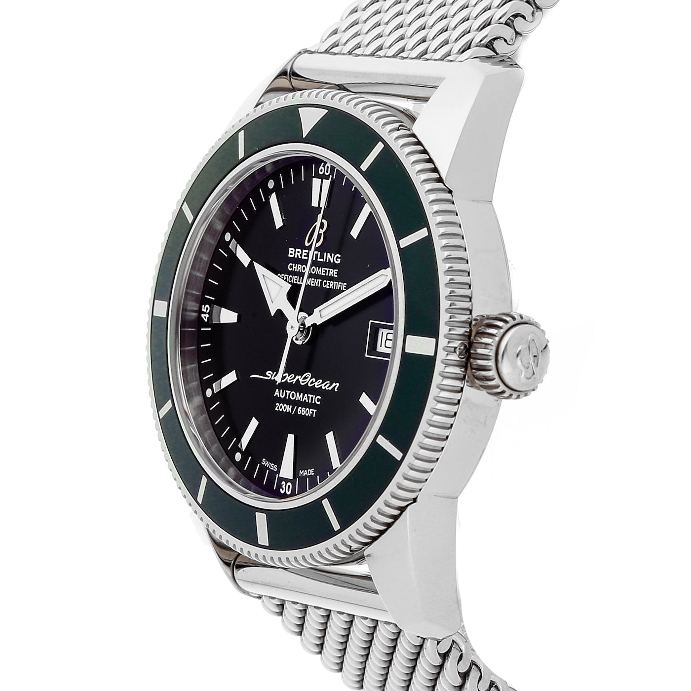 Breitling Superocean Heritage 42mm Chronograph Green Bezel Mens Watch - A1732136