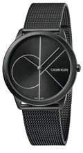 Calvin Klein Minimal Black Dial Black Mesh Bracelet Watch for Men - K3M5145X