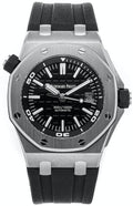 Audemars Piguet Royal Oak Offshore Diver Black Dial Black Rubber Strap Watch for Men - 15710ST.OO.A002CA.01