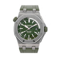 Audemars Piguet Royal Oak Offshore Diver Green Dial Green Rubber Strap Watch for Men - 15710ST.OO.A052CA.01