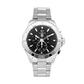 Tag Heuer Aquaracer Quartz Chronograph Black Dial Silver Steel Strap Watch for Men - CAY1110.BA0927