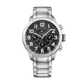 Tommy Hilfiger Trent Quartz Black Dial Silver Steel Strap Watch for Men - 1791054