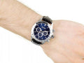 Hugo Boss Ikon Blue Dial Black Leather Strap Watch for Men - 1513176