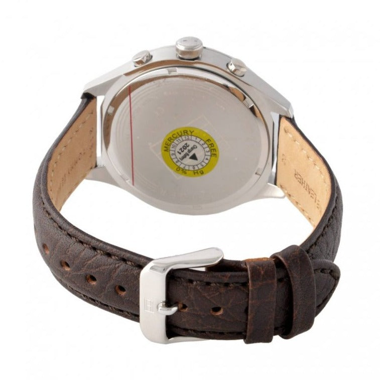 Tommy Hilfiger Gavin Chronograph White Dial Brown Leather Strap Watch for Men - 1791467