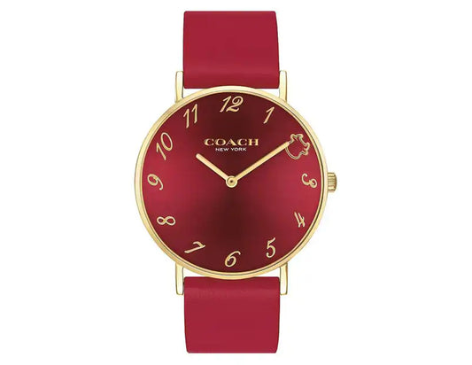 Coach Perry Red Dial Red Leather Strap Watch for Women - 14503722