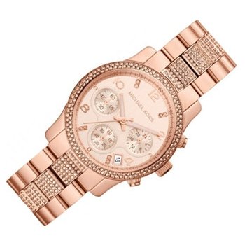 Michael Kors Runway Gold Dial Gold Steel Strap Watch for Women - MK5827