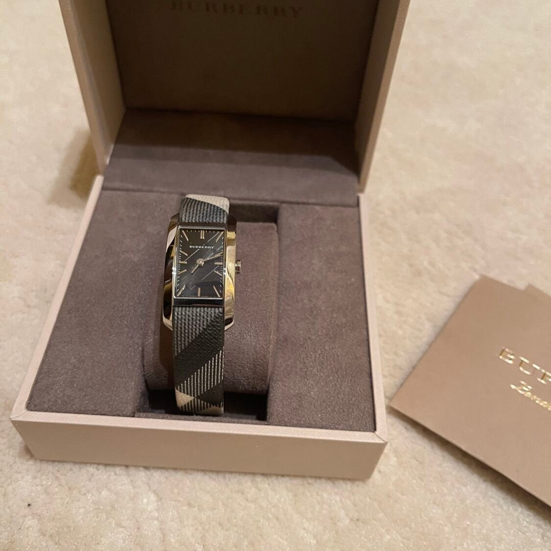 Burberry The Pioneer Black Dial Black Leather Strap Watch for Women - BU9505