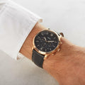 Fossil Neutra Chronograph Black Dial Black Leather Strap Watch for Men - FS5381