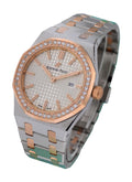 Audemars Piguet Royal Oak Quartz Diamonds White Dial Two Tone Steel Strap Watch for Women - 67651SR.ZZ.1261SR.01