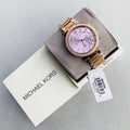 Michael Kors Parker Lilac Dial Gold Steel Strap Watch for Women - MK6169