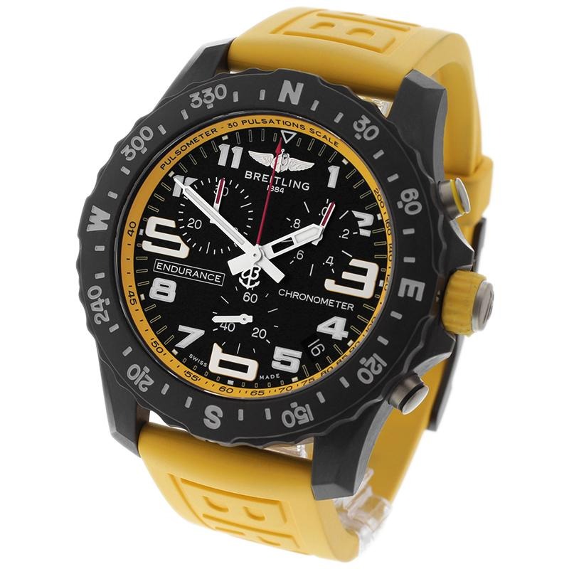 Breitling Endurance Pro Black Dial Yellow Rubber Strap Watch for Men - X82310A41B1S1