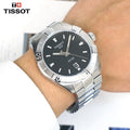 Tissot PR 100 Sport Quartz Black Dial Stainless Steel Strap Watch For Men - T101.610.11.051.00