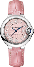 Cartier Ballon Blue De Cartier Pink Dial Pink Leather Strap Watch for Women - WSBB0031