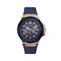 Guess Rigor Blue & Gold Dial Blue Silicone Strap Watch For Men - W0247G3