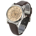 Emporio Armani Luigi Meccanico Brown Dial Brown Leather Strap Watch For Men - AR1982