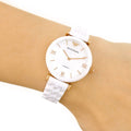 Emporio Armani Ceramica Mother of Pearl Dial White Ceramic Strap Watch For Women - AR1486