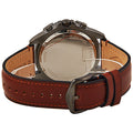 Fossil Garrett Chronograph Grey Dial Brown Leather Strap Watch for Men - FS5770