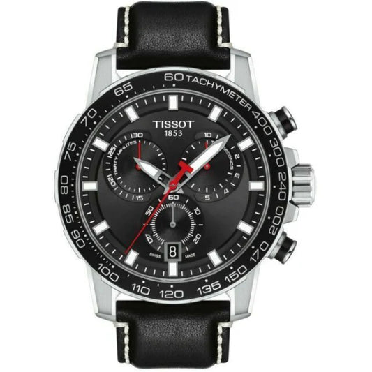 Tissot Supersport Chrono Black Dial Black Leather Strap Watch for Men - T125.617.16.051.00