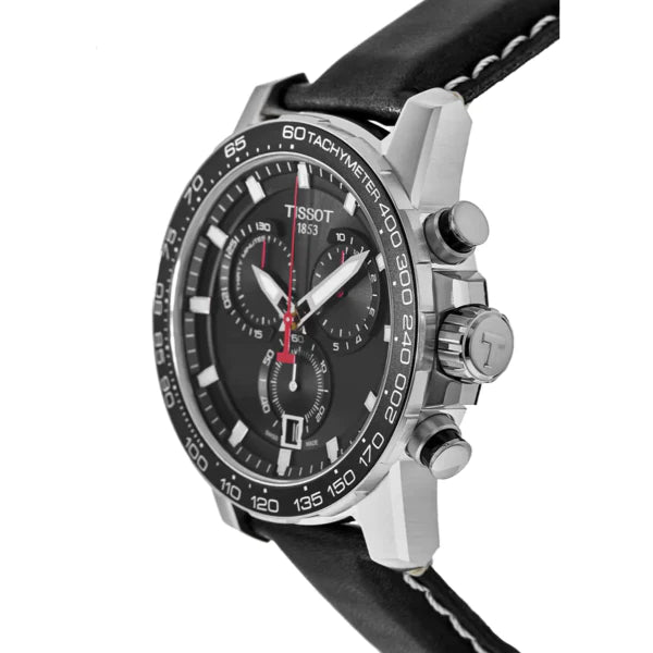 Tissot Supersport Chrono Black Dial Black Leather Strap Watch for Men - T125.617.16.051.00