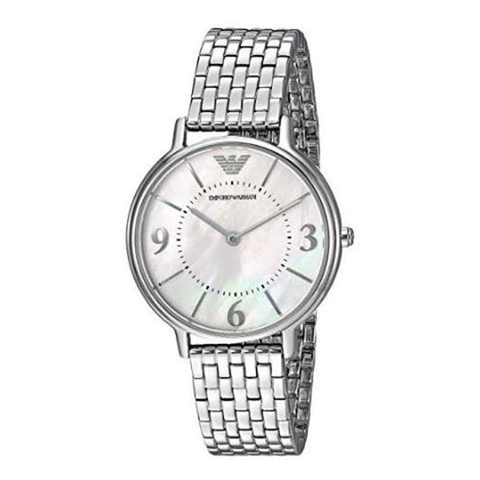 Emporio Armani Kappa Mother of Pearl Dial Silver Steel Strap Watch For Women - AR2507