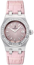 Audemars Piguet Royal Oak Quartz Diamonds Pink Dial Pink Leather Strap Watch for Women - 67601ST.ZZ.D057CR.01