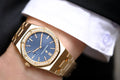 Audemars Piguet Royal Oak Quartz Diamonds Blue Dial Rose Gold Steel Strap Watch for Women - 67651OR.ZZ.1261OR.02