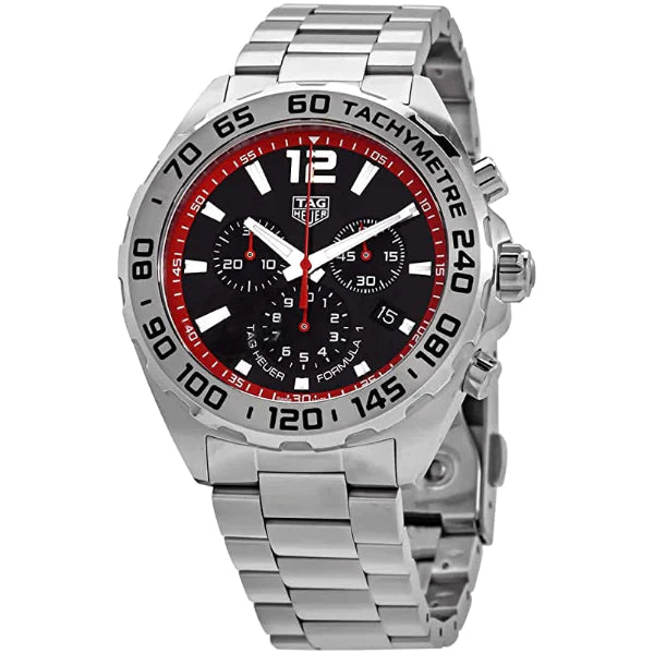 Tag Heuer Formula 1 Chronograph Black Dial Silver Steel Strap Watch for Gents - CAZ101Y.BA0842