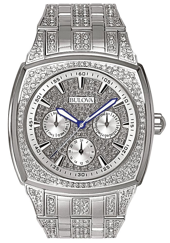 Bulova Crystal Collection Phantom Silver Dial Silver Steel Strap Watch for Men - 96C002