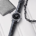 Tissot T Trend Couturier Diamonds Black Dial Black Leather Strap Watch for Women - T035.210.66.051.00