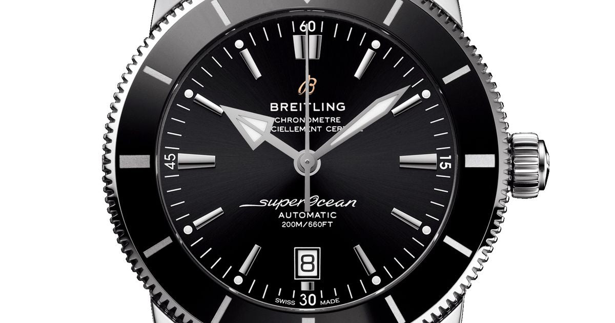 Breitling Superocean Heritage B20 Automatic 46 Black Dial Silver Mesh Bracelet Watch for Men - AB2020121B1A1