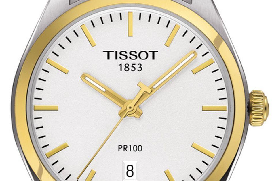 Tissot T Classic PR 100 White Dial Two Tone Steel Strap Watch for Men - T101.410.22.031.00