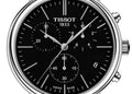 Tissot Carson Premium Chronograph Black Dial Black Leather Strap Watch For Women - T122.417.16.051.00