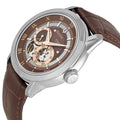 Bulova Classic Skeleton Automatic Brown Dial Brown Leather Strap Watch for Men - 96A120