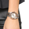 Marc Jacobs Tether White Transparent Dial Two Tone Stainless Steel Strap Watch for Women - MBM3436