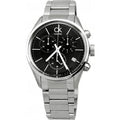 Calvin Klein Masculine Chronograph Black Dial Silver Steel Strap Watch for Men - K2H27104