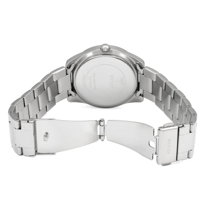 Guess G Twist Diamonds Silver Dial Silver Steel Strap Watch For Women - W1201L1