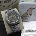 Fossil Machine Chronograph Grey Dial Grey Steel Strap Watch for Men - FS5172