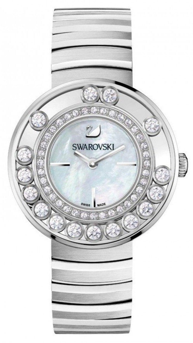 Swarovski Lovely Crystal Mother of Pearl Dial Silver Steel Strap Watch for Women - 1160307