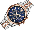 Michael Kors Lexington Blue Dial Two Tone Steel Strap Watch for Men - MK8412