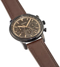 Fossil Goodwin Chronograph Brown Dial Brown Leather Strap Watch for Men - FS5529