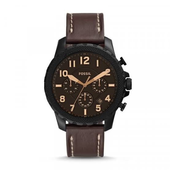 Fossil Bowman Chronograph Brown Dial Brown Leather Strap Watch for Men - FS5601