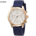 Guess Marina Multifunction White Dial Blue Rubber Strap Watch for Women - W1025L4