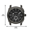 Fossil Machine Chronograph Black Dial Black Steel Strap Watch for Men - FS4662