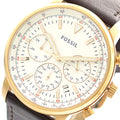 Fossil Goodwin Chronograph White Dial Brown Leather Strap Watch for Men - FS5415