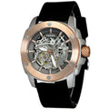 Fossil Modern Machine Automatic Skeleton Silver Dial Black Leather Strap Watch for Men - ME3082