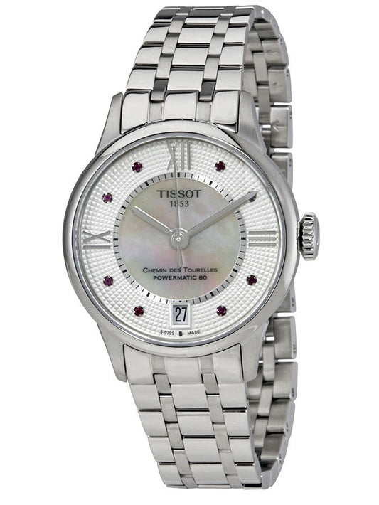 Tissot Chemin Des Tourelles Powermatic 80 Mother of Pearl Dial with Rubies Watch For Women - T099.207.11.113.00