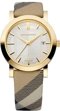 Burberry Heritage Gold Dial Beige Leather Strap Watch for Women - BU1398