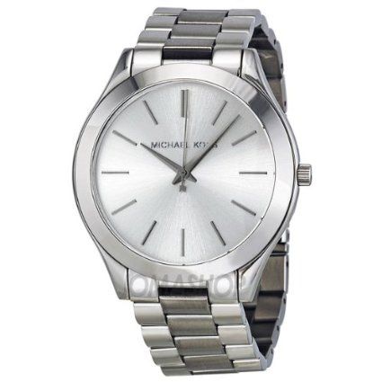 Michael Kors Slim Runway Silver Dial Silver Stainless Steel Strap Watch for Women - MK3178