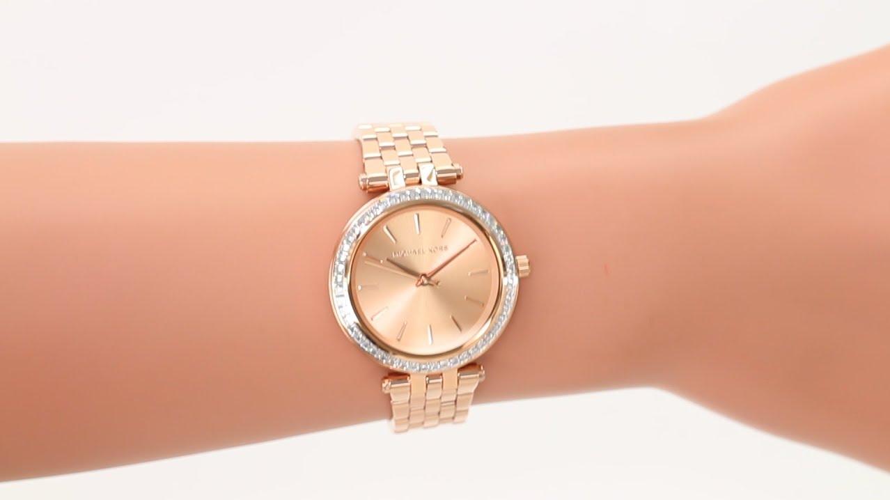 Michael Kors Darci Mother of Pearl Dial Rose Gold Steel Strap Watch for Women - MK3220