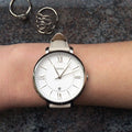 Fossil Jacqueline White Dial Beige Leather Strap Watch for Women - ES3793